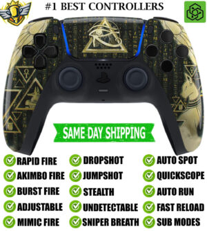 Glossy Eye of the Gods Silent Modz Rapid Fire Wireless Modded Controller for PS5