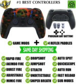 Cyber Skull Pro V4 Modded + 4 Paddles Silent Modz Wireless Controller for PS5