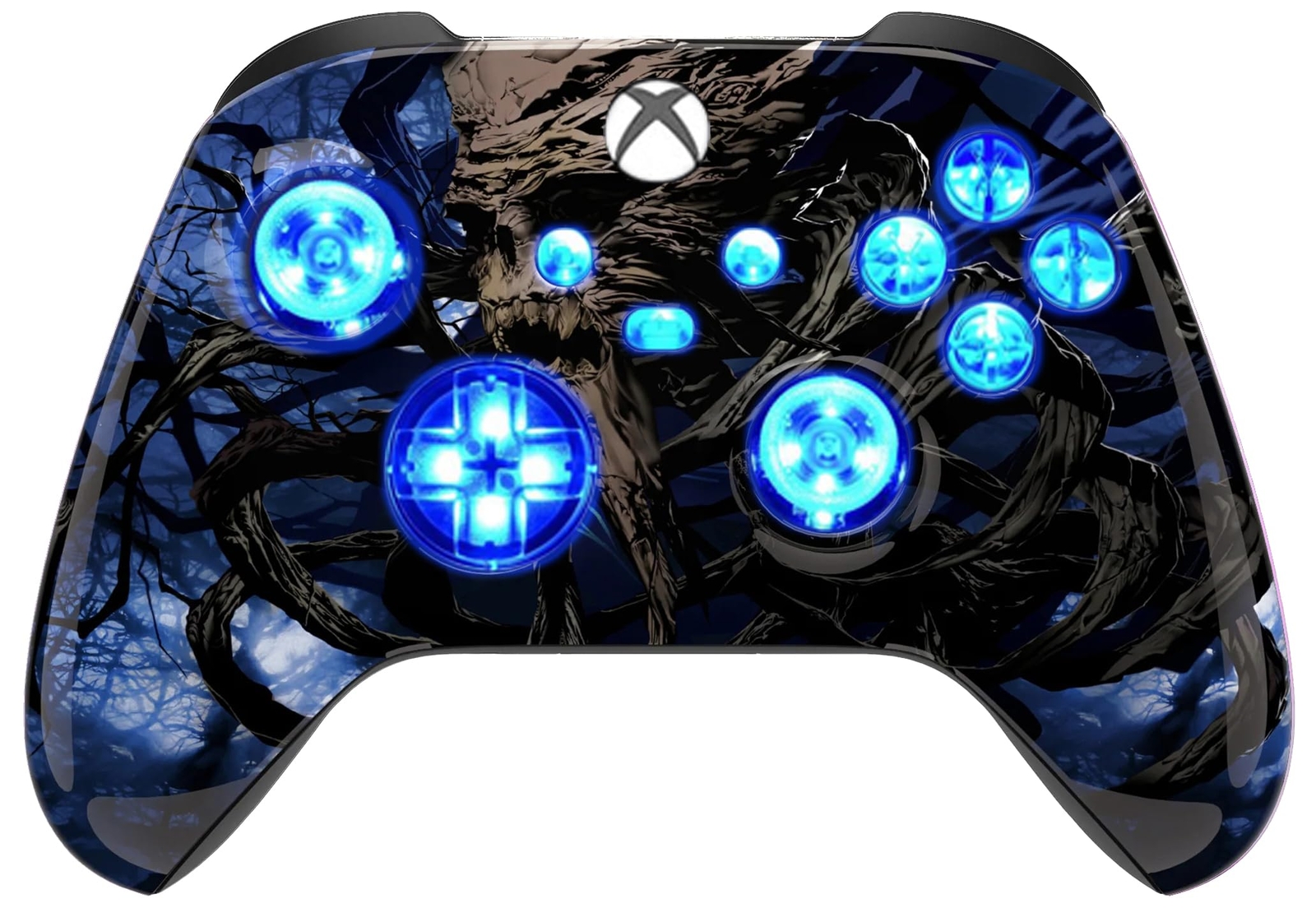 Tree Skull Glow Silent Modz LED Controller Trigger Stop Pro Grips for Xbox