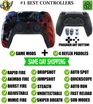 Roaring Dragon Pro V4 Modded+4 Paddles Silent Modz Wireless Controller for PS5