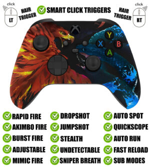 Fire Ice Silent Modz Smart Click Triggers Modded Controller for Xbox & PC