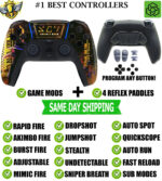 Cyber Plague Pro V4 Modded + 4 Paddles Silent Modz Wireless Controller for PS5
