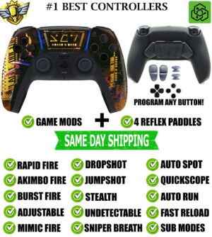 Cyber Plague Pro V4 Modded + 4 Paddles Silent Modz Wireless Controller for PS5