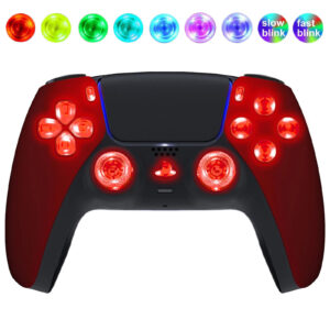 Soft Red Silent Modz LED Light Up Buttons Wireless Custom Controller for PS5