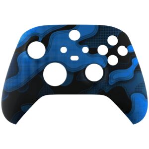 Blue Black Camo Soft Touch Faceplate Shell Case For Xbox Series X/S Controller