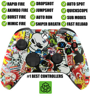 Sticker Bomb Silent Modz Rapid Fire Modded Controller for Xbox Series X S
