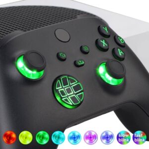 7 LED Lights DIY Kit Black Buttons + Thumbsticks For Xbox Series X S Controller