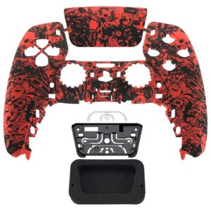 Soft Touch Crazy Red Skull Faceplate Shell for PlayStation 5 for PS5 Controller
