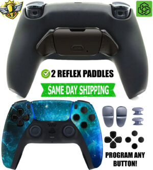 Blue Space Pro Two Competition Reflex Paddles Silent Modz Controller for PS5 OEM
