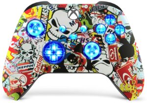 Sticker Bomb Silent Modz LED Controller Trigger Stop Grips for Xbox Series XS