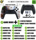 HA HA HA Click Triggers + V4 Modded + 4 Paddles Silent Modz Controller for PS5