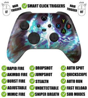 Crystal Silent Modz Smart Click Triggers Modded Controller for Xbox Series X S