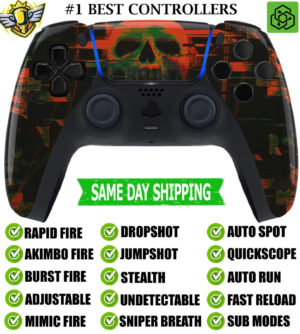 Cyber Skull Silent Modz New Rapid Fire Mod Wireless Modded Controller for PS5