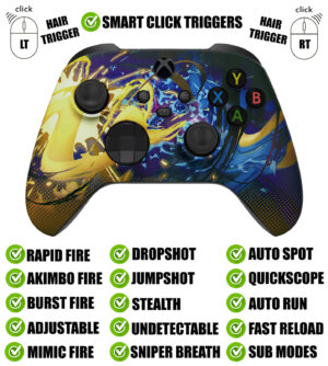 Splatter Fight Silent Modz Smart Click Triggers Modded Controller for Xbox & PC