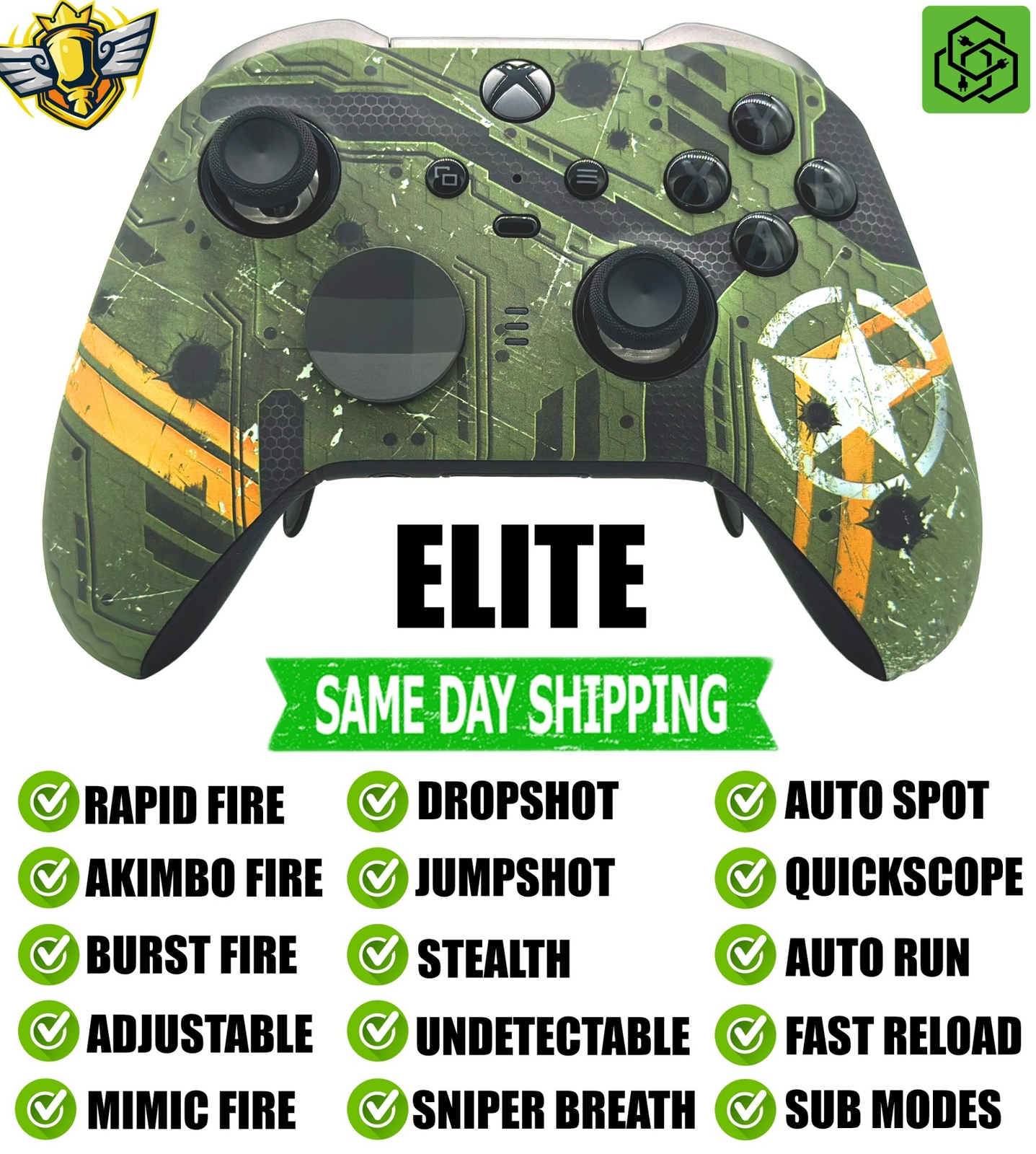 Army Mecha Elite Series 2 Rapid Fire Modded Controller for Xbox Series X/S PC