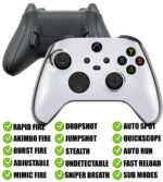 Silver Chrome Modded Reflex Button Rapid Fire Mod Controller for Xbox Series X S
