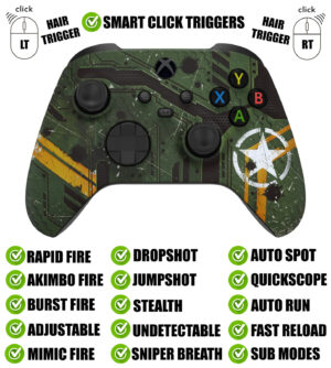 Army Mecha Silent Modz Smart Click Triggers Modded Controller for Xbox X/S PC