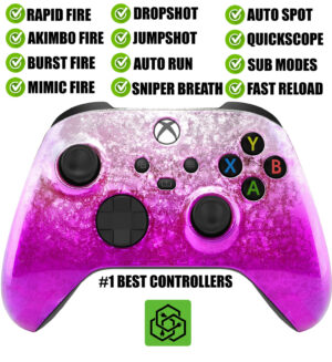 Pink Ice Flakes Silent Modz Rapid Fire Modded Controller for Xbox Series X S