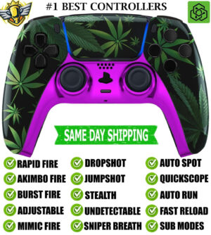 BUTTON Purple Haze Silent Modz Rapid Fire Mod Wireless Modded Controller for PS5
