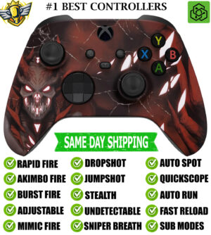 Demon Glow Silent Modz Rapid Fire Modded Controller for Xbox Series X/S One PC