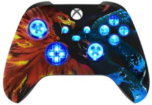 Fire vs Ice Silent Modz LED Controller Trigger Stop Grips for Xbox Series XS One