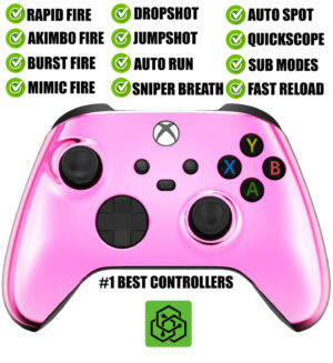 Pink Chrome Silent Modz Rapid Fire Modded Controller for Xbox Series X S