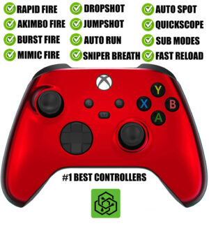 Red Chrome Silent Modz Rapid Fire Modded Controller for Xbox Series X S