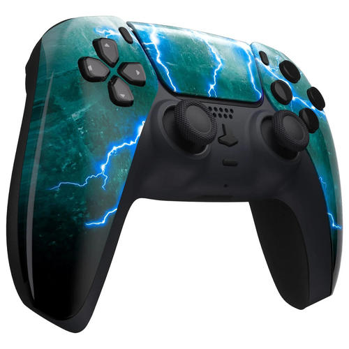 Green Storm Glossy Faceplate Front Shell Case compatible with PS5 Controller - Image 4