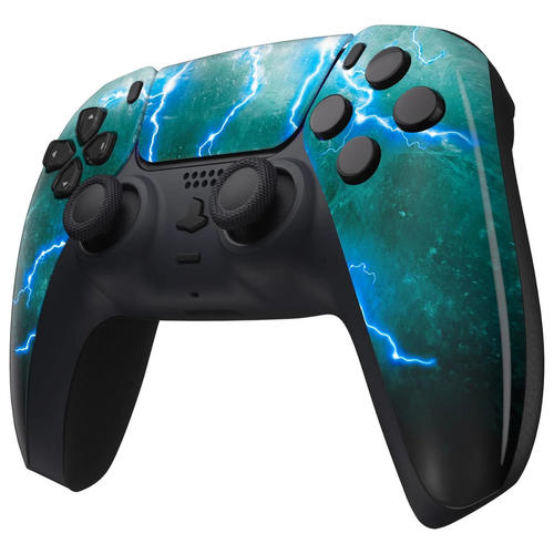 Green Storm Glossy Faceplate Front Shell Case compatible with PS5 Controller - Image 5