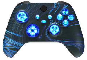 Blue Swirl Silent Modz LED Controller Trigger Stop Grips for Xbox Series XS