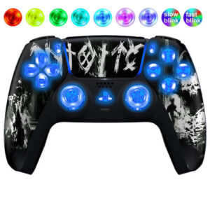 Darkness Fall Silent Modz LED Light Buttons Wireless Custom Controller for PS5
