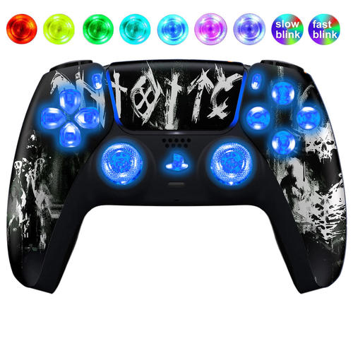 Darkness Fall Silent Modz LED Light Buttons Wireless Custom Controller for PS5