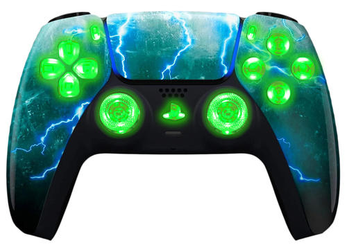 Green Storm Silent Modz LED Light Buttons Wireless Custom Controller for PS5 - Image 3