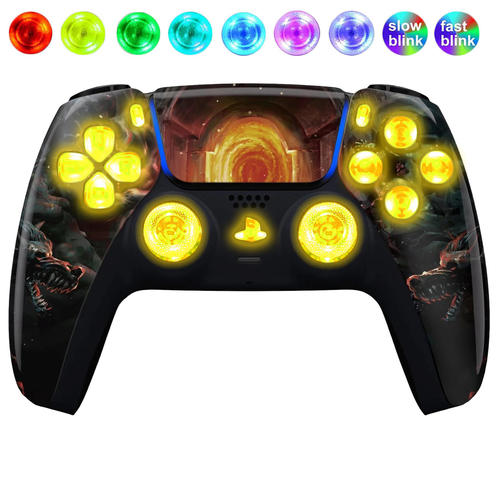 Entrance Flames Silent Modz LED Light Buttons Wireless Custom Controller for PS5