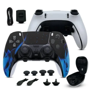 Blue Flames custom PS5 Edge controller bundle and accessories