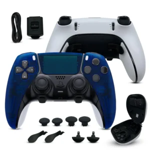 Clear Blue custom PS5 Edge controller bundle and accessories
