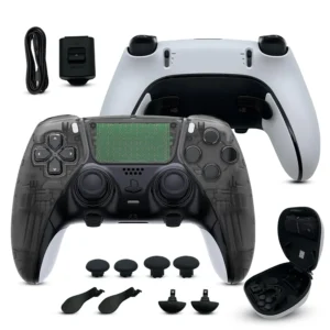 Clear Smoked custom PS5 Edge controller bundle and accessories