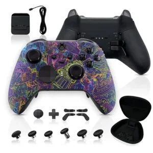 Neon Novel Soft Touch custom Xbox Elite Series 2 controller bundle and accessories