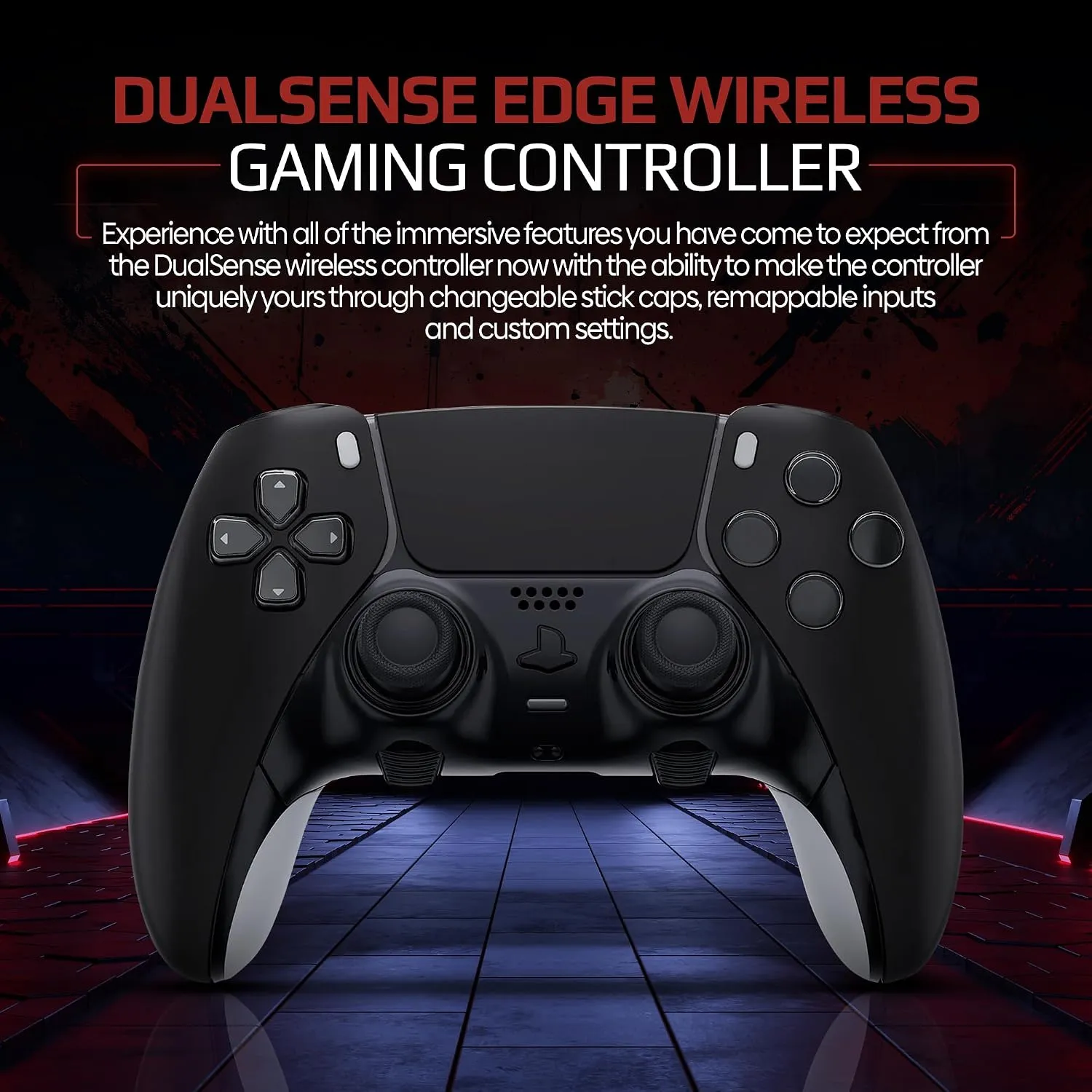 Black custom PS5 Edge controller front design