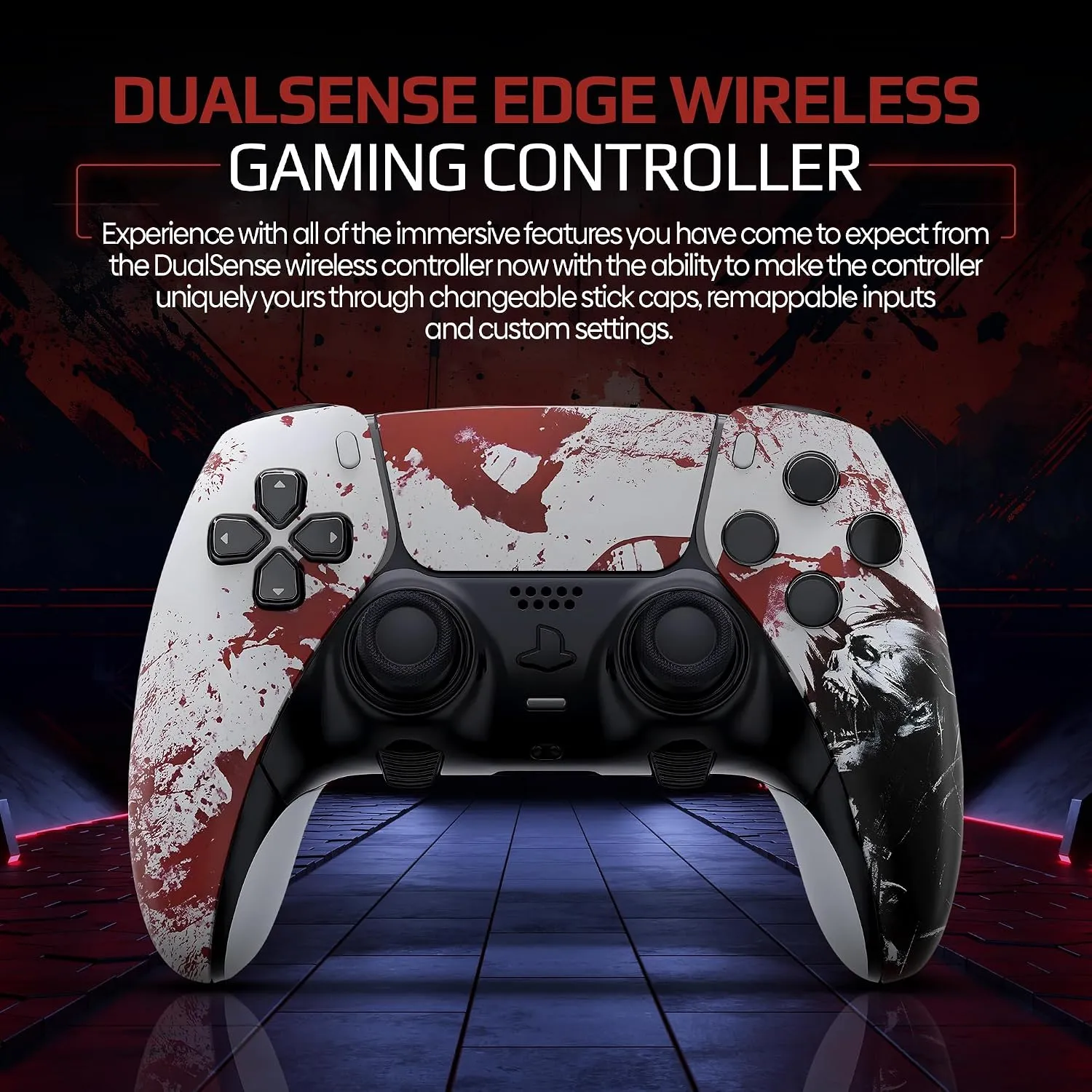 Blood Zombie custom PS5 Edge controller front design