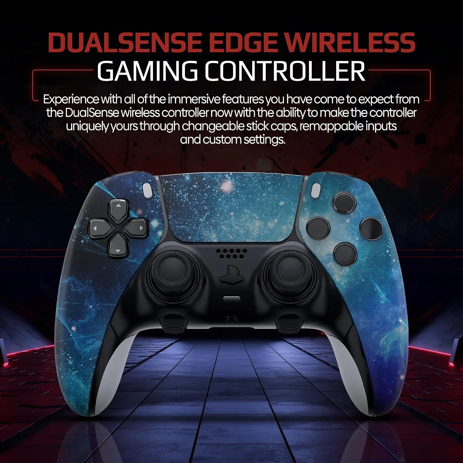 Blue Nebula custom PS5 Edge controller front design