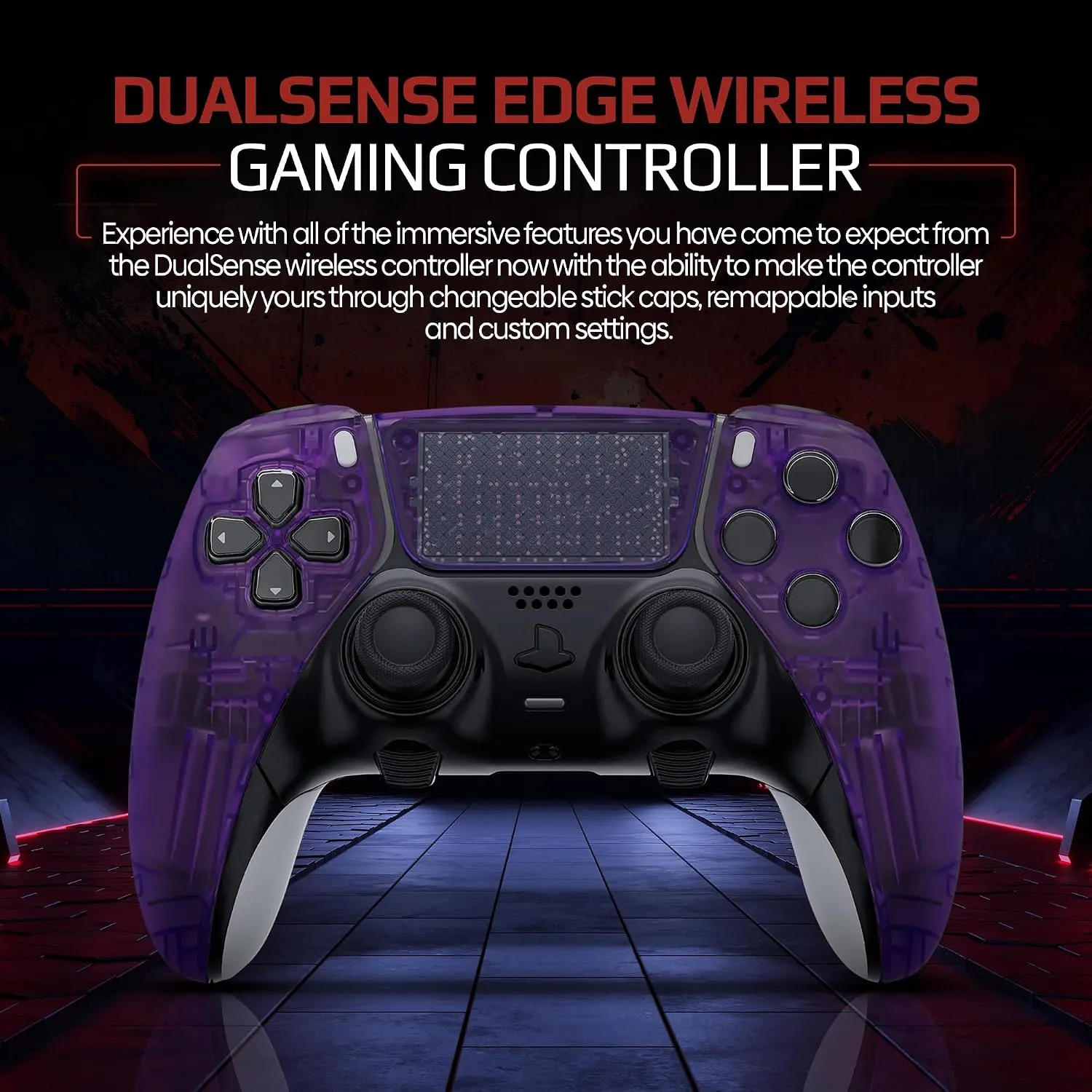 Clear Purple custom PS5 Edge controller front design