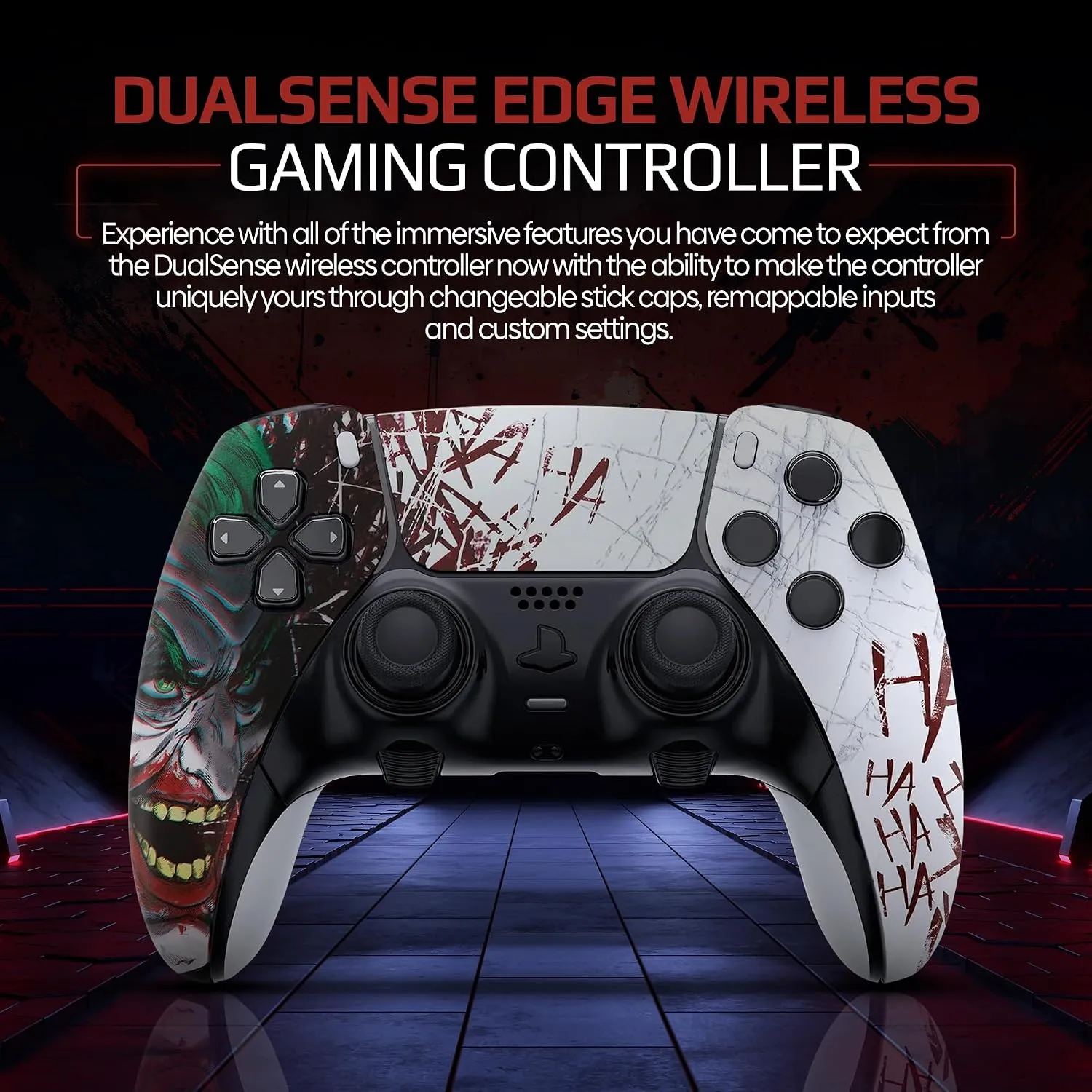 Joker HAHA custom PS5 Edge controller front design