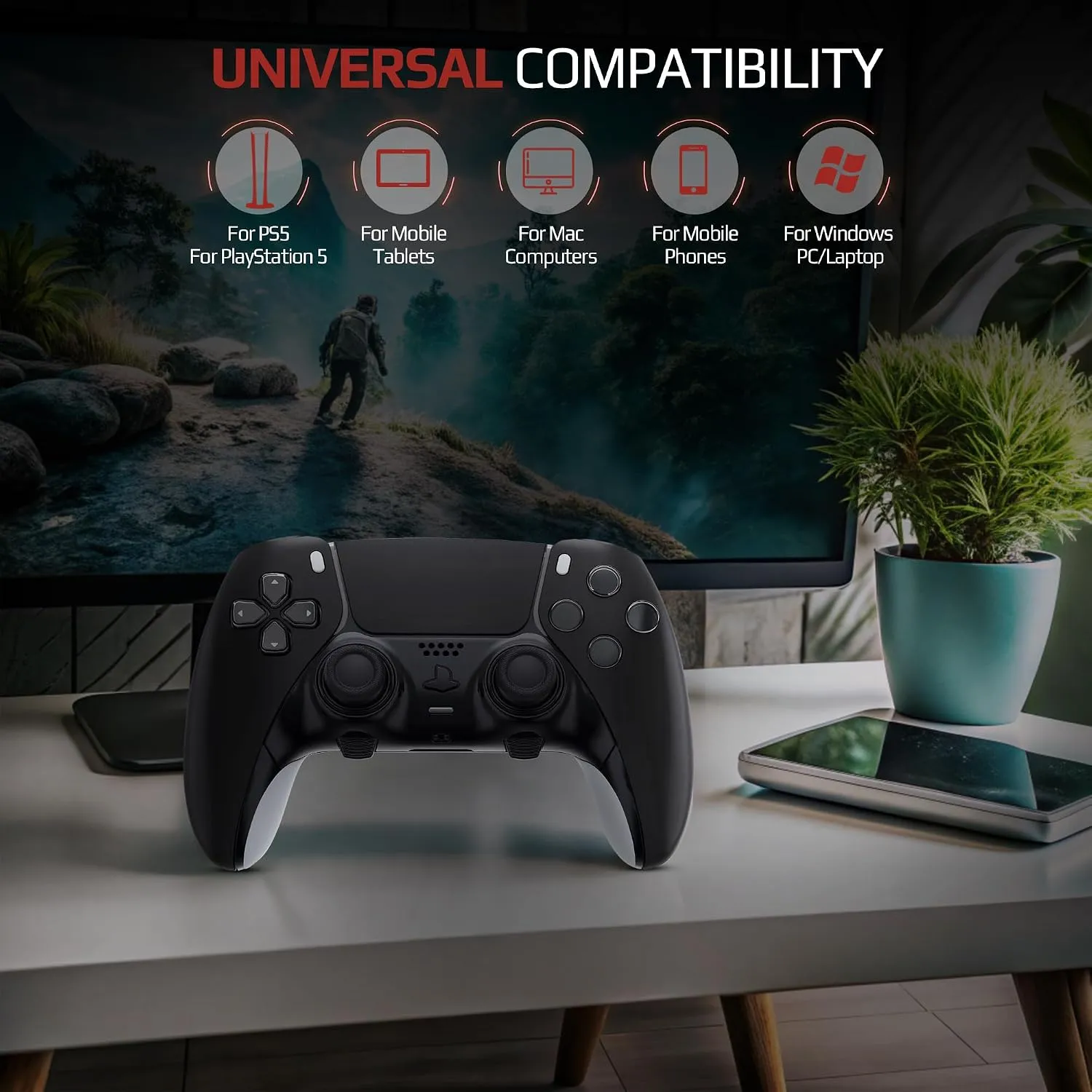 Black custom PS5 Edge controller package contents