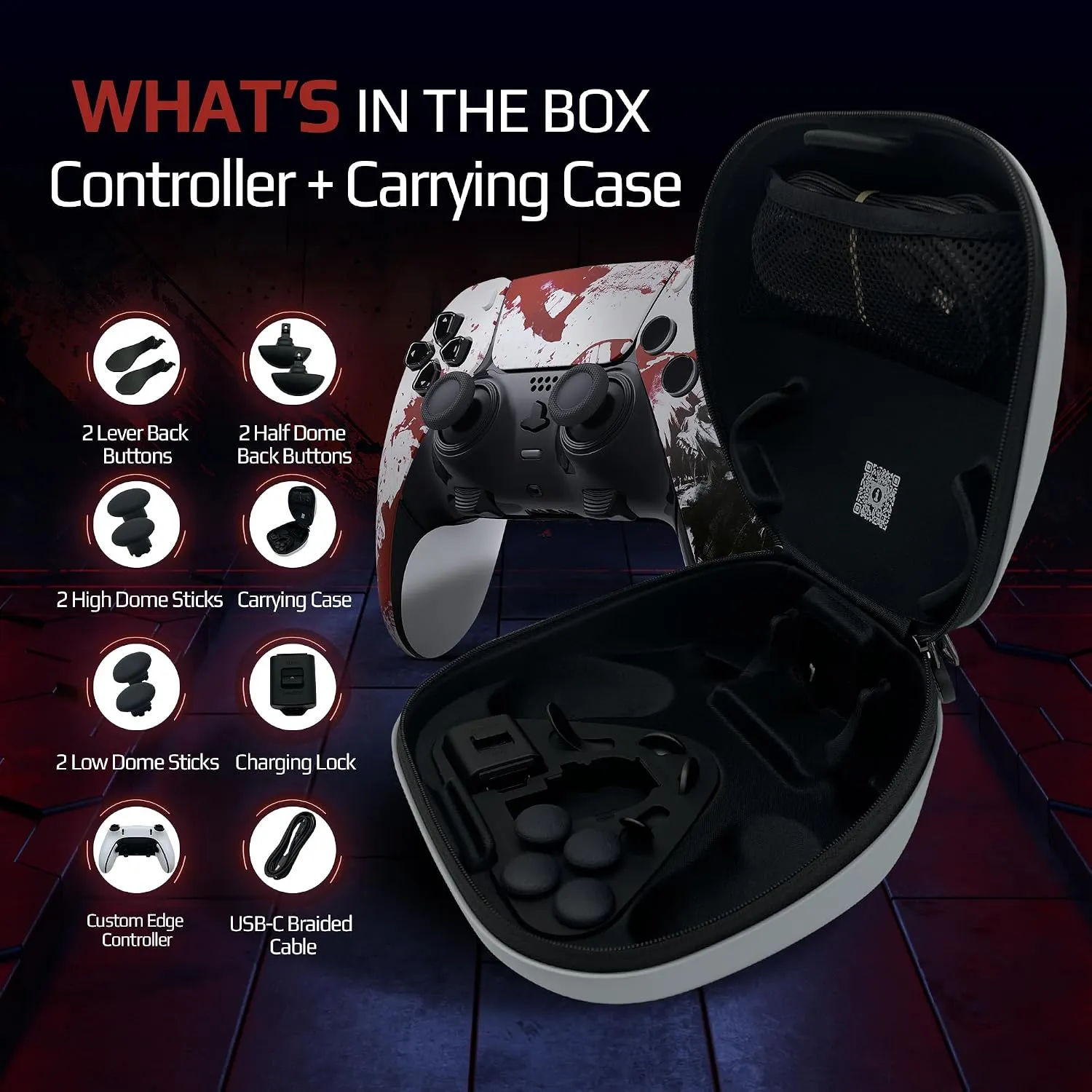 Blood Zombie custom PS5 Edge controller package contents