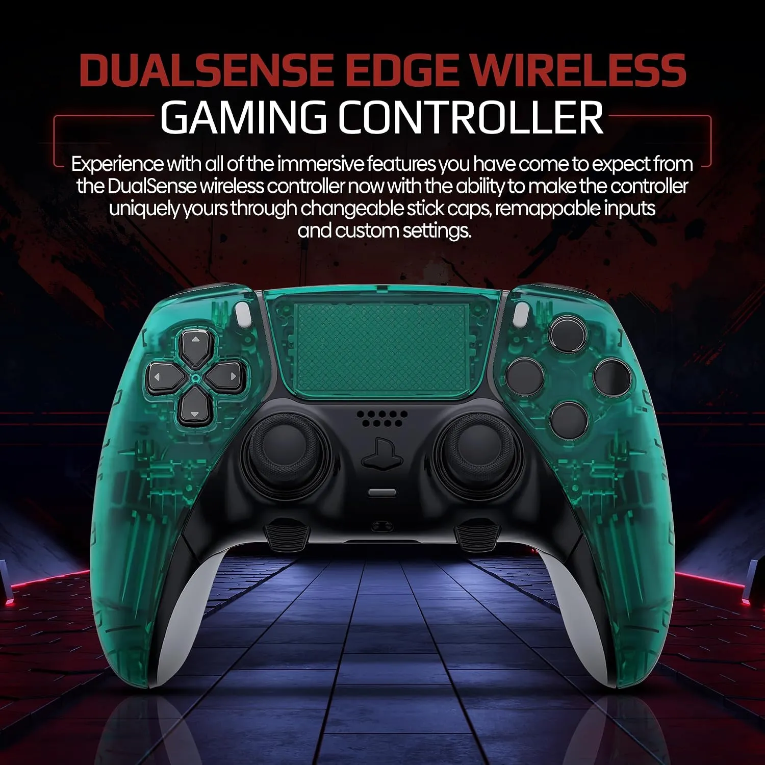 Clear Emerald Green custom PS5 Edge controller package contents
