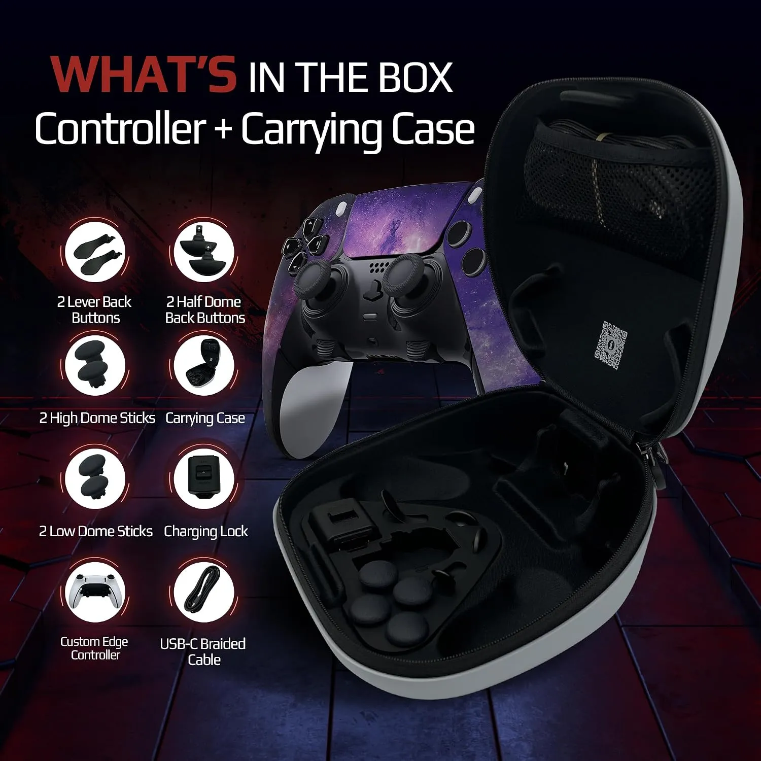 Nebula Galaxy custom PS5 Edge controller package contents