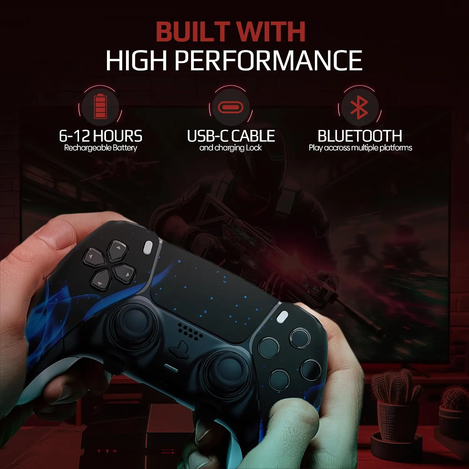 Blue Flames custom PS5 Edge controller remappable controls