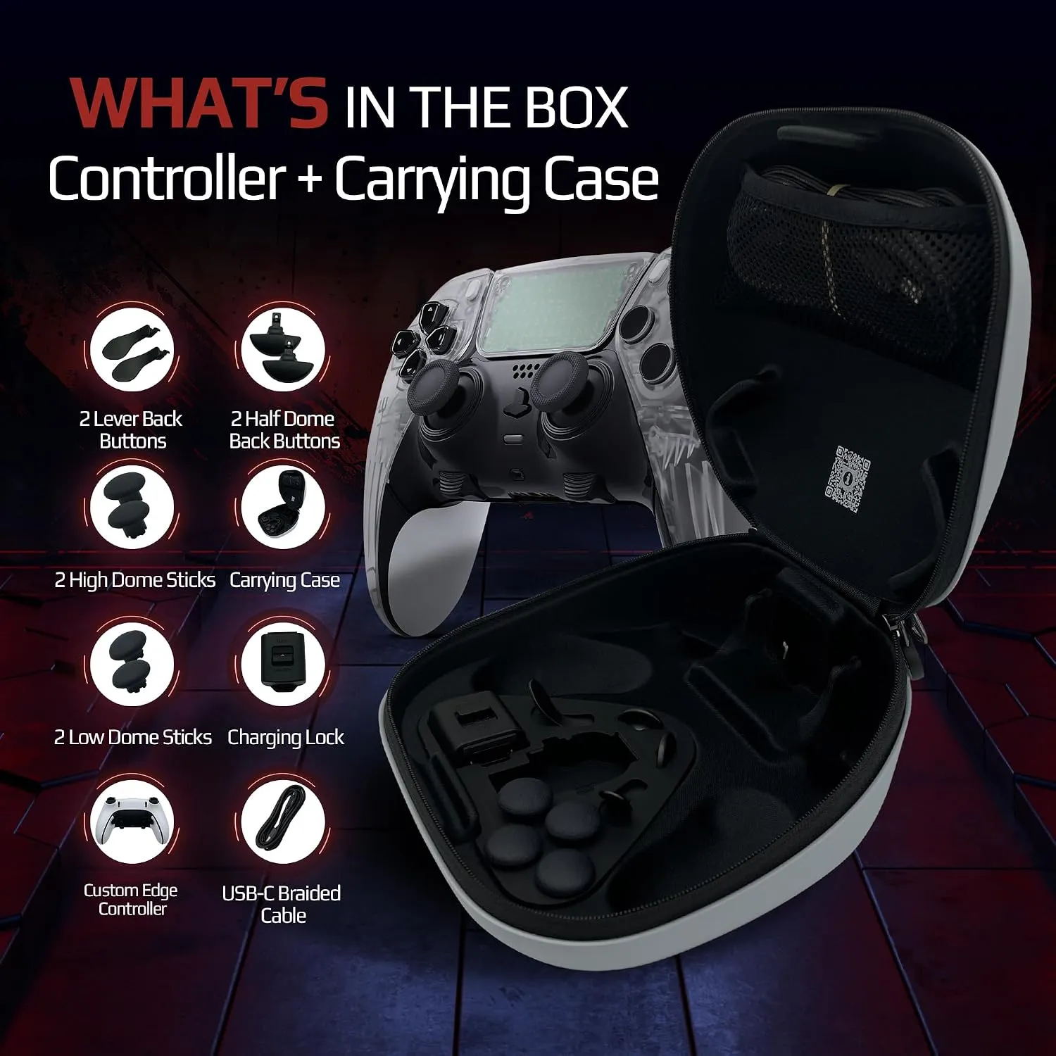 Clear custom PS5 Edge controller remappable controls
