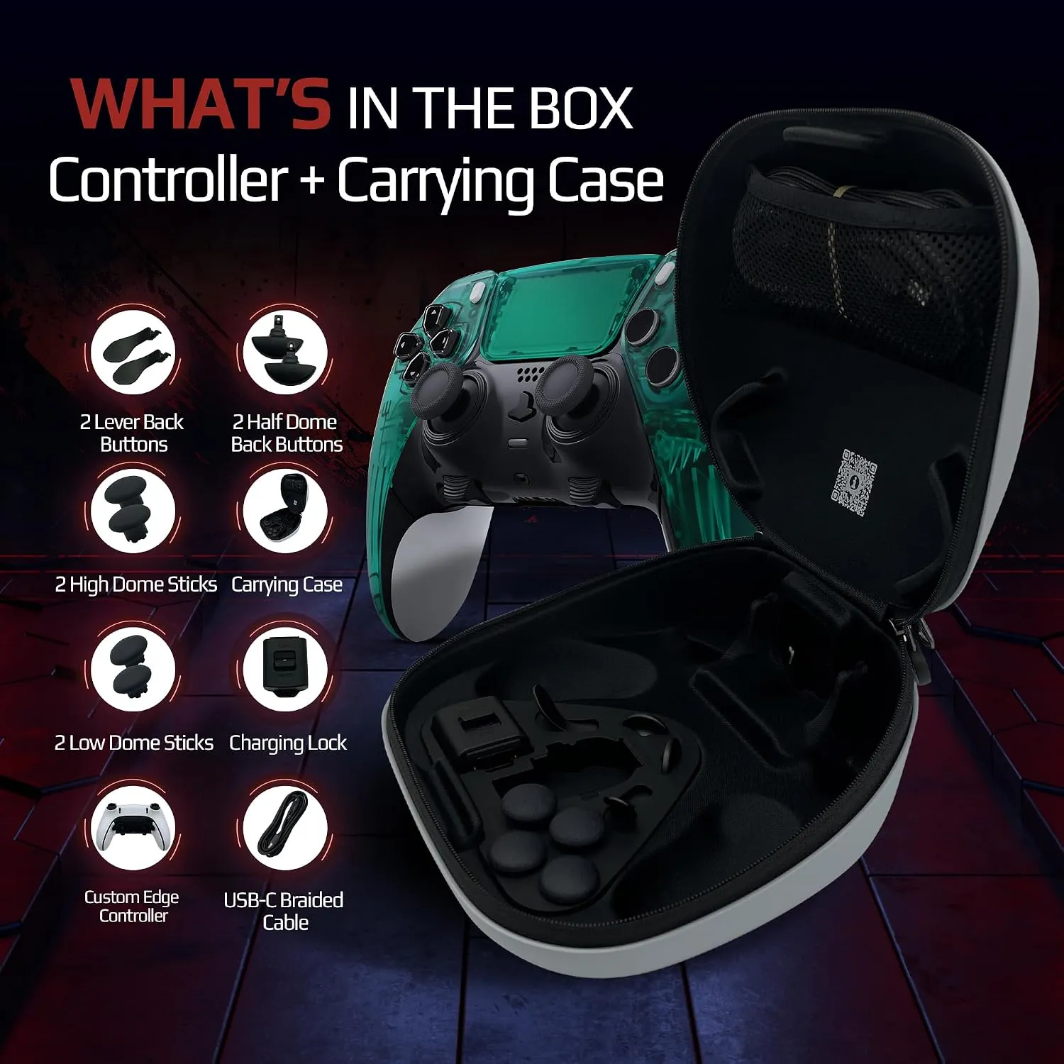 Clear Emerald Green custom PS5 Edge controller remappable controls